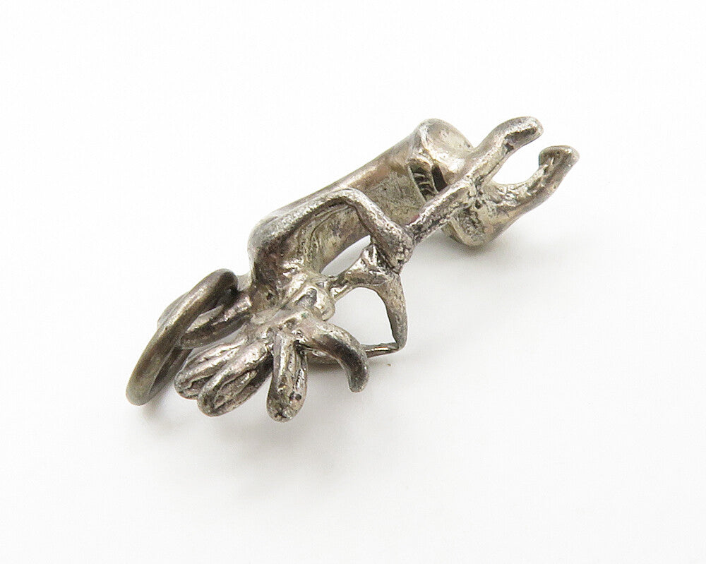 NAVAJO 925 Sterling Silver  Vintage Petite Kokopelli Dancer Pendant  PT10896