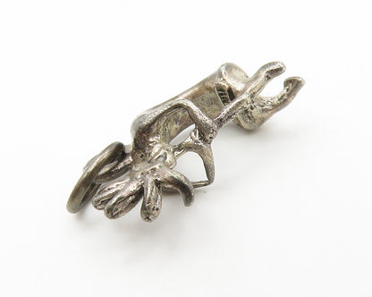 NAVAJO 925 Sterling Silver  Vintage Petite Kokopelli Dancer Pendant  PT10896