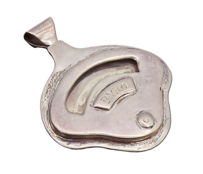 925 Sterling Silver Vintage Pendant Antique 3D Carved Weighing Scale  PT22670