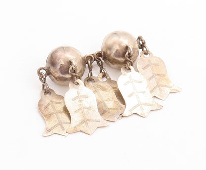 925 Sterling Silver Vintage Brooch Pin Dark Tone Cutout Christmas Bells  BP11438