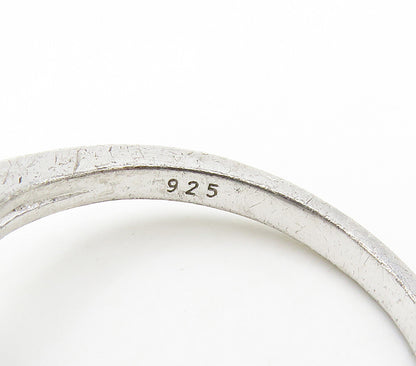 925 Sterling Silver  Genuine Blue & White Diamonds Band Ring Sz 8  RG15979