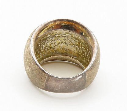 925 Sterling Silver  Vintage Dark Tone Tapered Dome Band Ring Sz 5  RG15002
