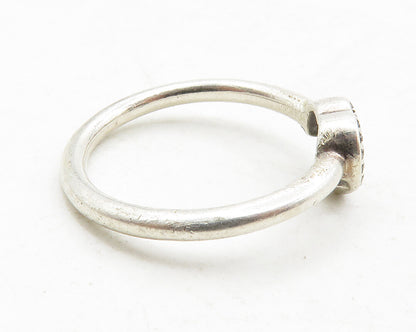 PANDORA 925 Silver  Vintage Topaz Open Love Heart Band Ring Sz 7  RG13227