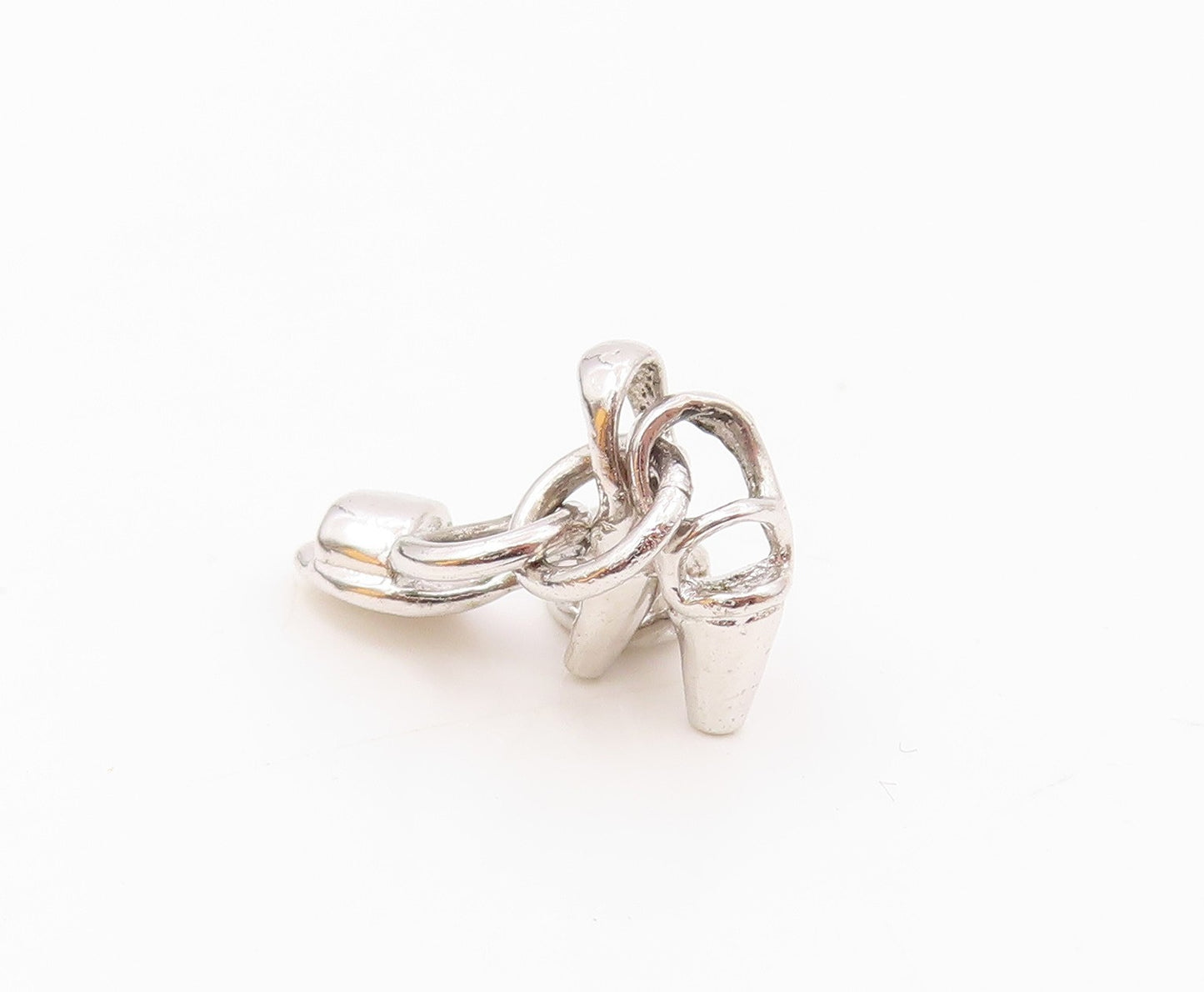 925 Sterling Silver  Vintage Two High Heels Sandals Charm Pendant  PT21266