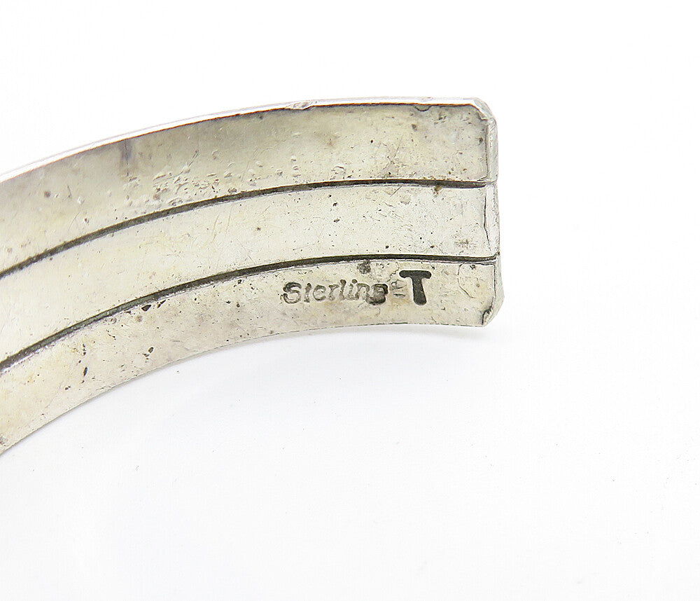 MARY THOMAS NAVAJO 925 Silver  Vintage Rope Twist Ribbed Cuff Bracelet  BT3197