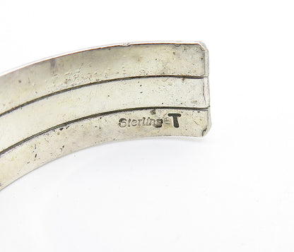 MARY THOMAS NAVAJO 925 Silver  Vintage Rope Twist Ribbed Cuff Bracelet  BT3197