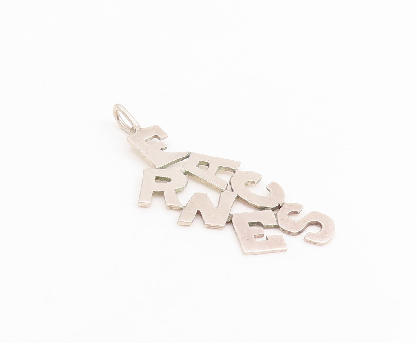 925 Sterling Silver Vintage Pendant Monogram Nameplate Collection Charm  PT25616