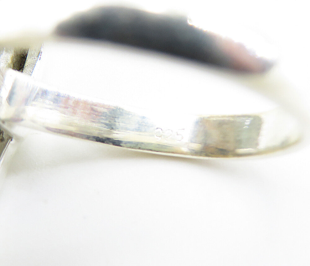 925 Sterling Silver  Pear Shape Labradorite Shiny Cocktail Ring Sz 8.5  RG8204