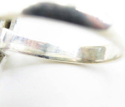 925 Sterling Silver  Pear Shape Labradorite Shiny Cocktail Ring Sz 8.5  RG8204