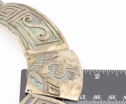 NAVAJO 925 Sterling Silver Vintage Southwestern Etched Solid Necklace NE4202
