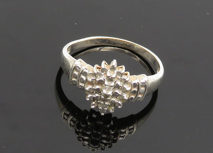 925 Sterling Silver  Vintage Shiny Genuine Diamonds Band Ring Sz 7  RG19920