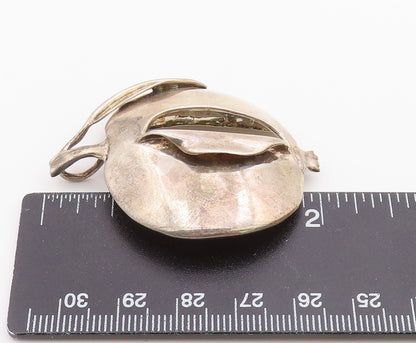 925 Sterling Silver  Vintage Shiny Cutout Apple Fruit Motif Brooch Pin  BP3588