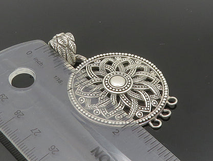 925 Sterling Silver  Vintage Floral Motif Beaded Pattern Pendant  PT20030