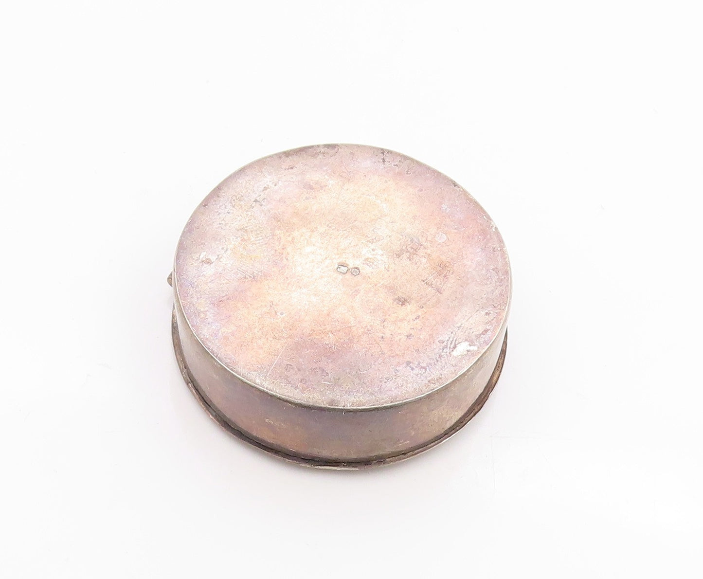 925 Sterling Silver Vintage Pill Box EUROPE Jesus & Mary Religious OPENS  TR3956