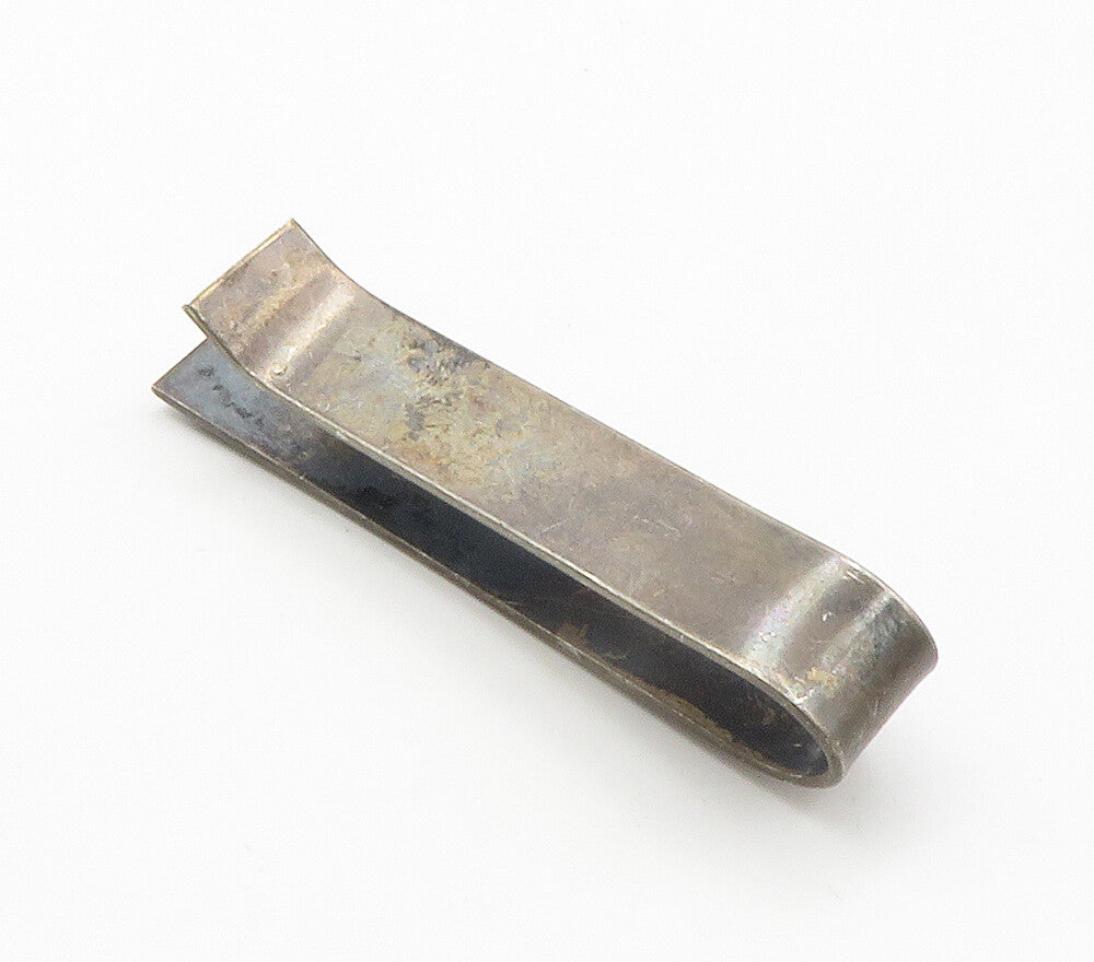 925 Sterling Silver  Vintage Dark Tone Raised Detail Tie Clip  TR2094