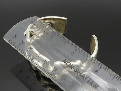 ESPO SIG 925 Silver  Vintage Shiny Open Wavy Design Cuff Bracelet  BT9318