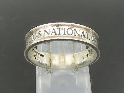 925 Silver  Vintage Shiny Emory 2015 Champions Concave Band Ring Sz 6  RG23951
