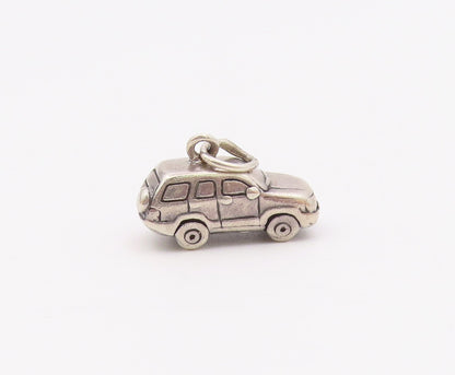 925 Sterling Silver  Vintage Shiny Petite SUV Vehicle Car Pendant  PT19870