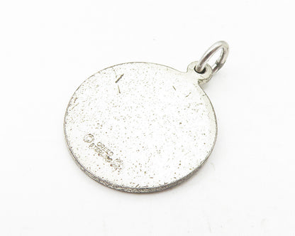 CREED 925 Sterling Silver  Vintage First Holy Communion Round Pendant  PT9016