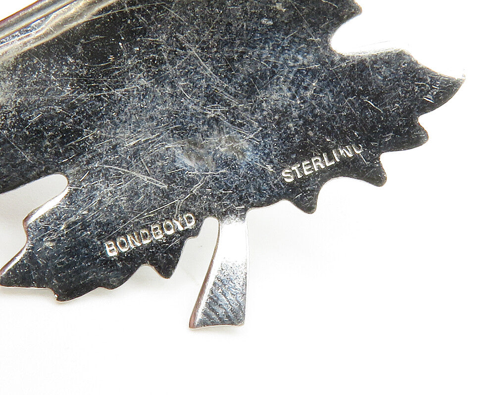 BOND BOYD 925 Sterling Silver  Vintage Shiny Maple Leaf Brooch Pin  BP5182