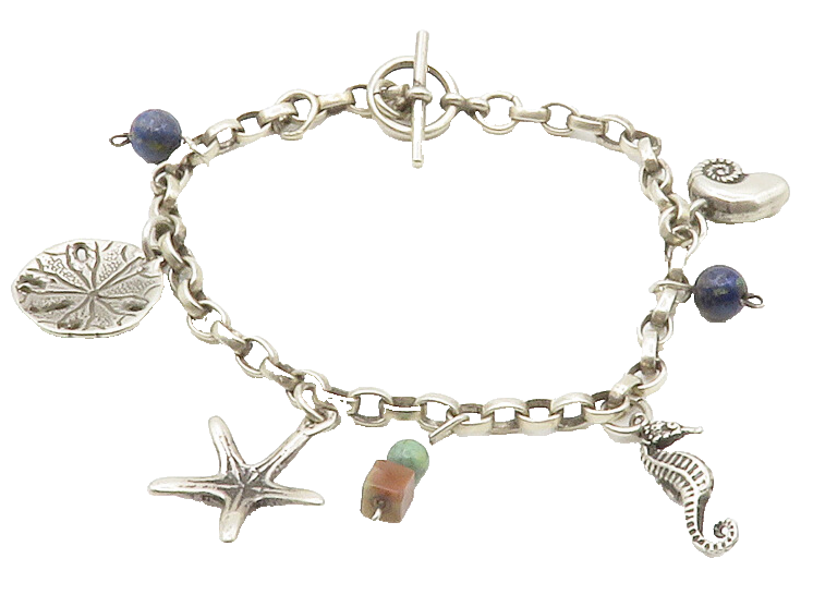 925 Silver Vintage Sodalite & Turquoise Chain Bracelet BT5484