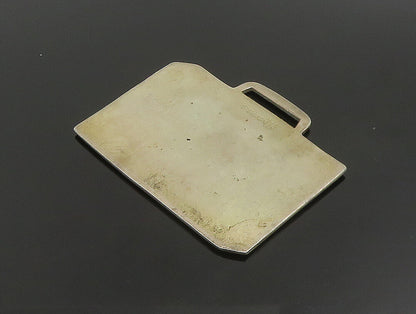925 Sterling Silver  Vintage Etched Flat Briefcase Pendant  PT20872