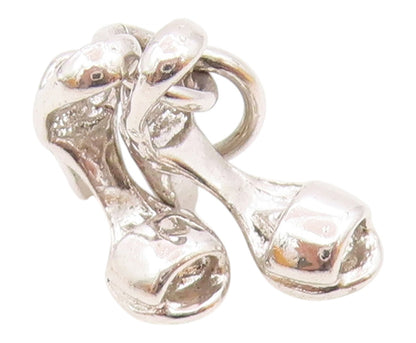 925 Sterling Silver  Vintage Two High Heels Sandals Charm Pendant  PT21266