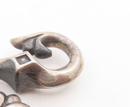 925 Sterling Silver Vintage Necklace Clasp Gothic Scrollwork S Shape Hook TR4176