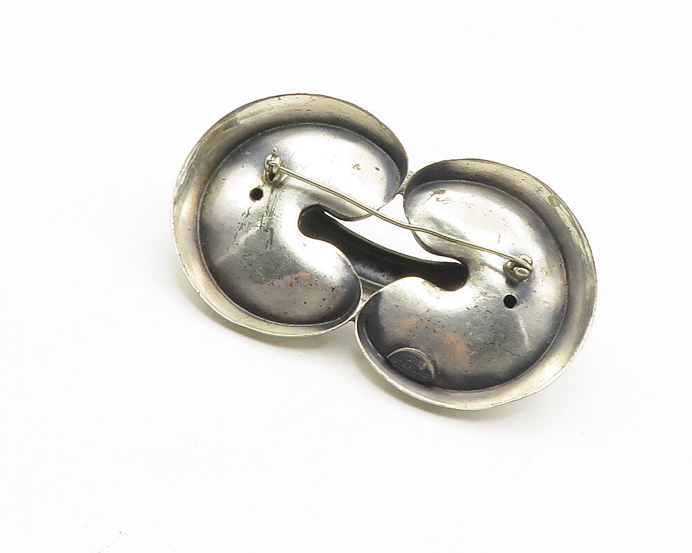 MONET 925 Sterling Silver  Vintage Shiny Fluted Detail Brooch Pin  BP4041