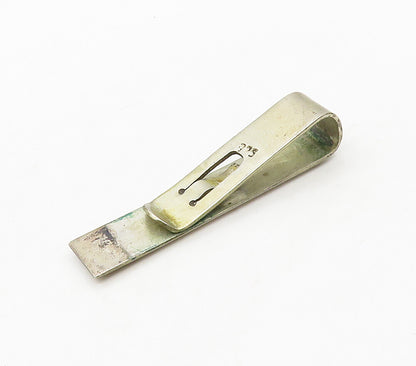 925 Sterling Silver  Vintage Oxidized Detail Square Tie Clip  TR2199
