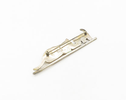MEXICO 925 Sterling Silver  Vintage Two Tone Mom & Baby Cat Brooch Pin  BP7273