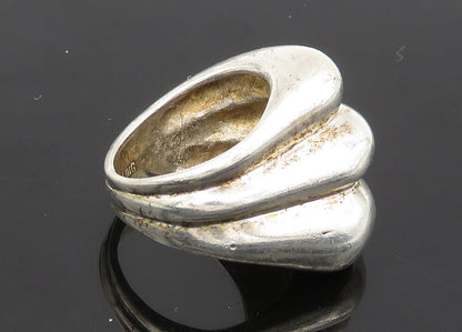 JM 925 Sterling Silver  Vintage Shiny Fluted Dome Band Ring Sz 5  RG21241