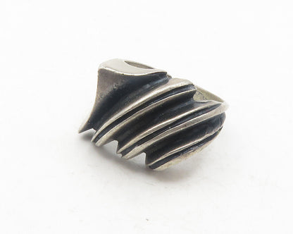 925 Sterling Silver  Vintage Oxidized Modernist Band Ring Sz 5.5  RG12105