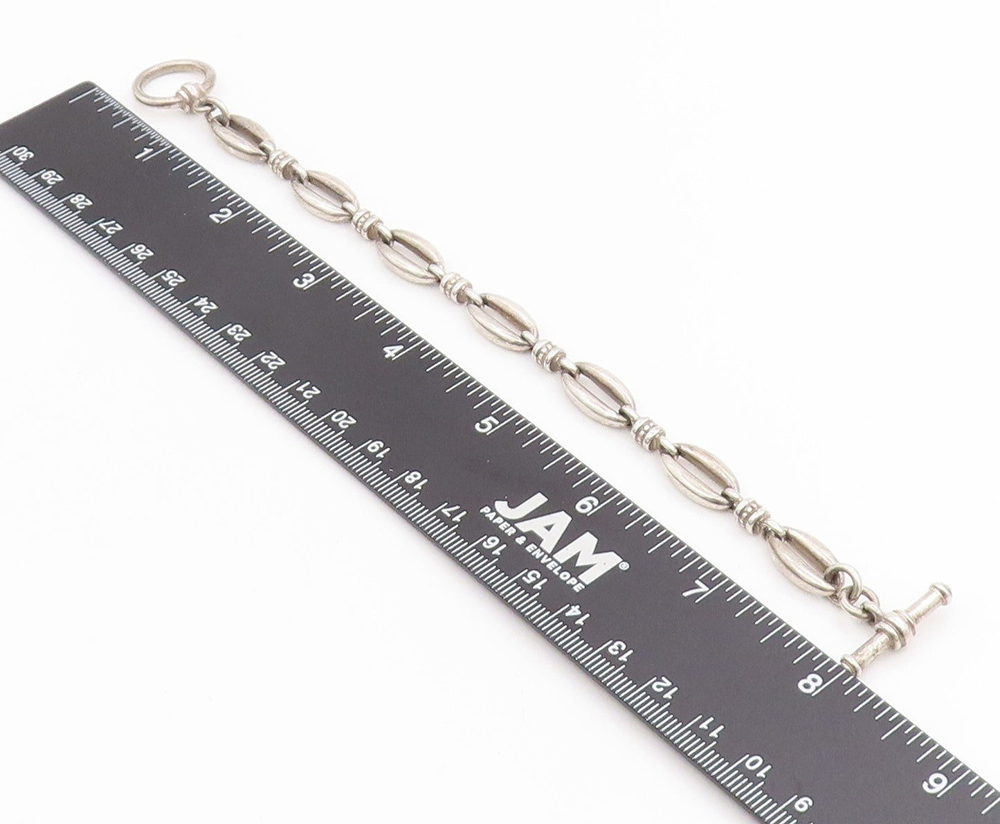 925 Sterling Silver Vintage Bracelet Elegant Oval Link Statement Chain  BT11674
