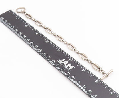 925 Sterling Silver Vintage Bracelet Elegant Oval Link Statement Chain  BT11674