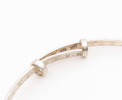 CHINESE 925 Silver  Vintage Diamond Pattern Hidden Message Bracelet  BT9363