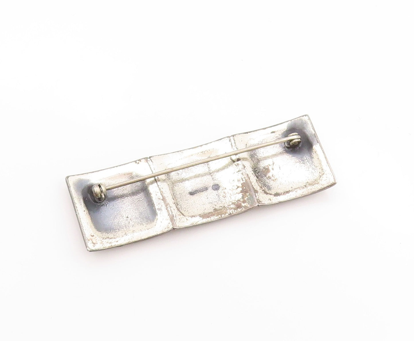 925 Sterling Silver Vintage Brooch Dark Tone Peruvian Storyteller Panel  BP11636