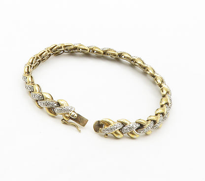 ROSS SIMON 925 Silver  Genuine Diamonds Gold Plated Chain Bracelet  BT6438
