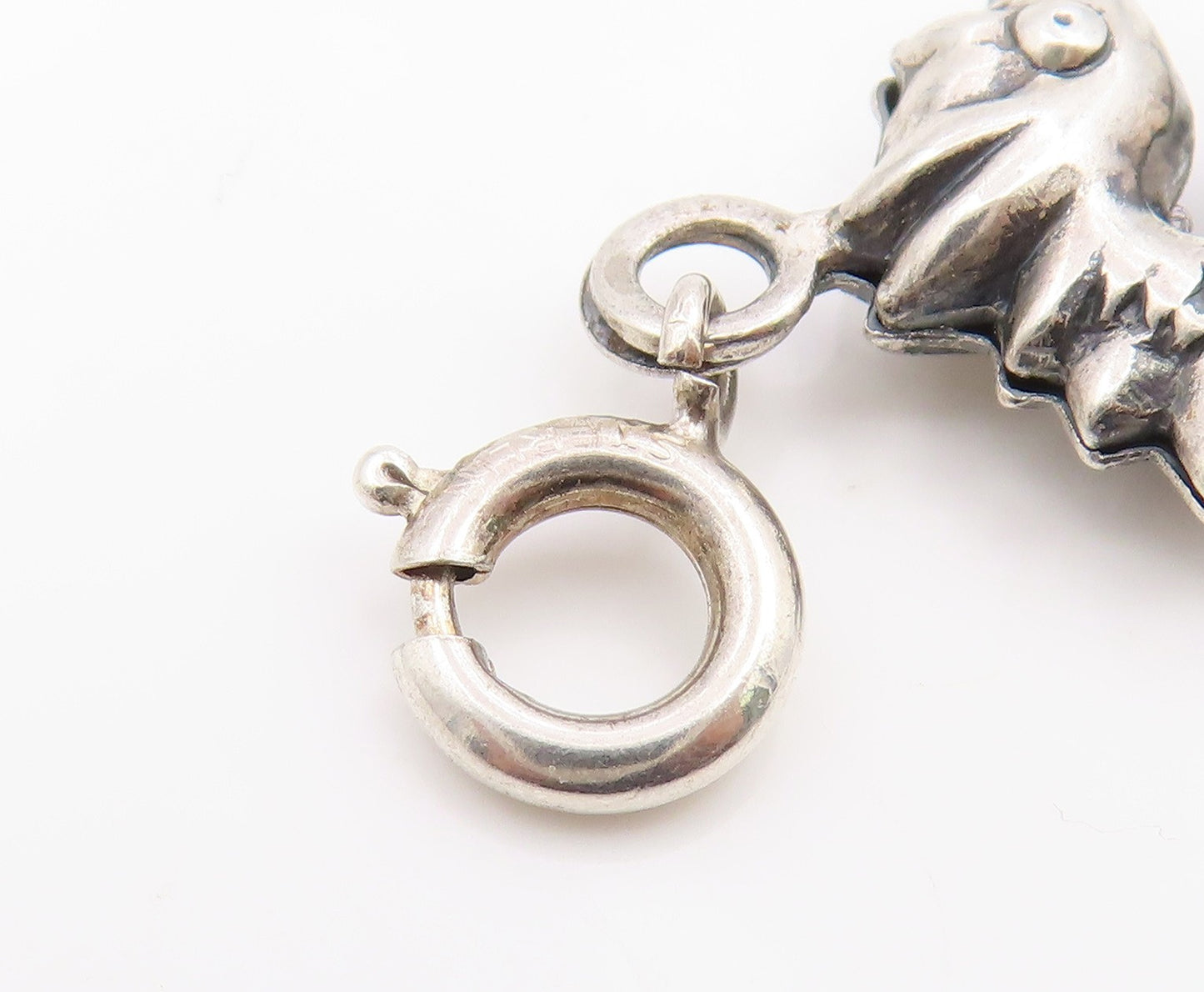 925 Sterling Silver Vintage Pendant Modernist Nautical Seahorse Charm  PT25920