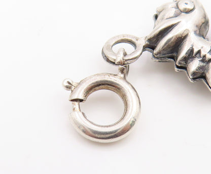 925 Sterling Silver Vintage Pendant Modernist Nautical Seahorse Charm  PT25920
