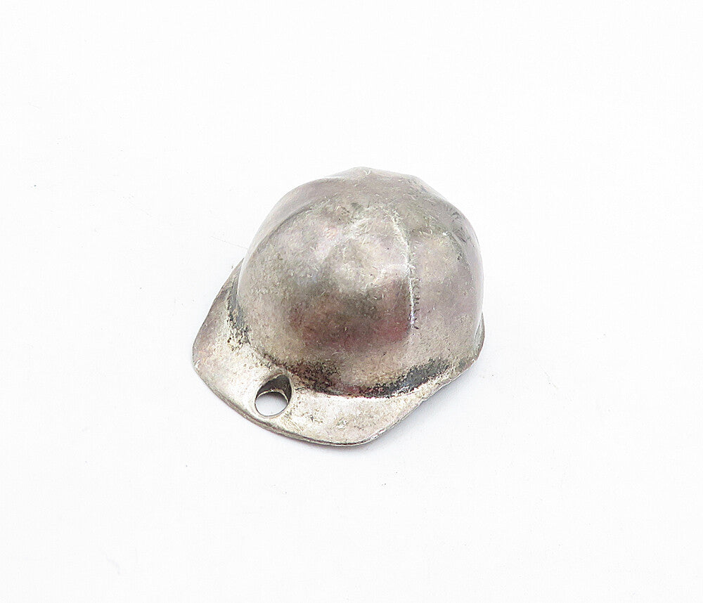 925 Sterling Silver  Vintage Dark Tone Smooth Cap Hat Motif Pendant  PT3829