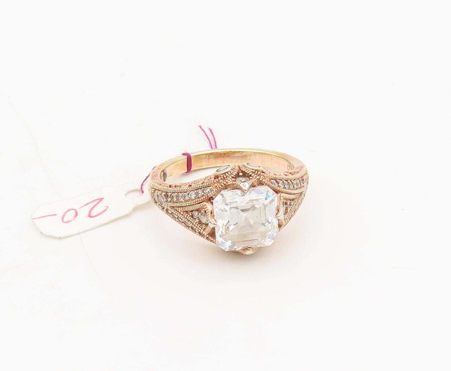 VANNA K 925 Silver  Vintage Gold Plated Filigree Carved CZ Ring Sz 11  RG27041