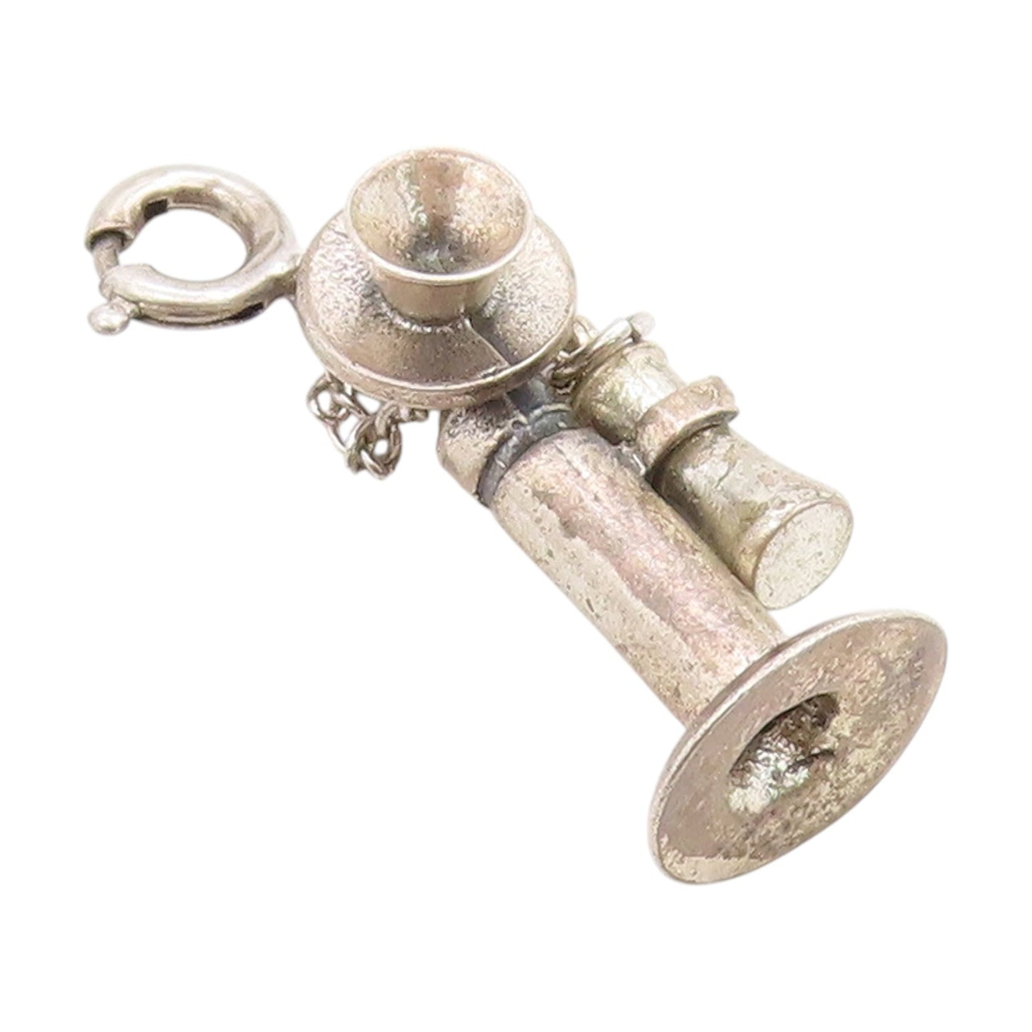 925 Sterling Silver Vintage Pendant Antique Candlestick Telephone Charm  PT25024