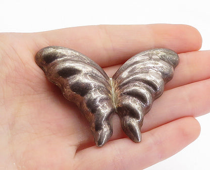 MEXICO 925 Sterling Silver  Vintage Dark Tone Butterfly Brooch Pin  BP2623