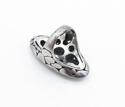 925 Sterling Silver  Vintage Dark Tone Oval Dome Cocktail Ring Sz 6  RG6105