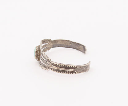 925 Sterling Silver Vintage Bracelet NAVAJO Antique Split Band Carved   BT10384