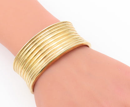 925 Sterling Silver Vintage Bracelet ROSS SIMONS Gold Plated Row Etched  BT10351