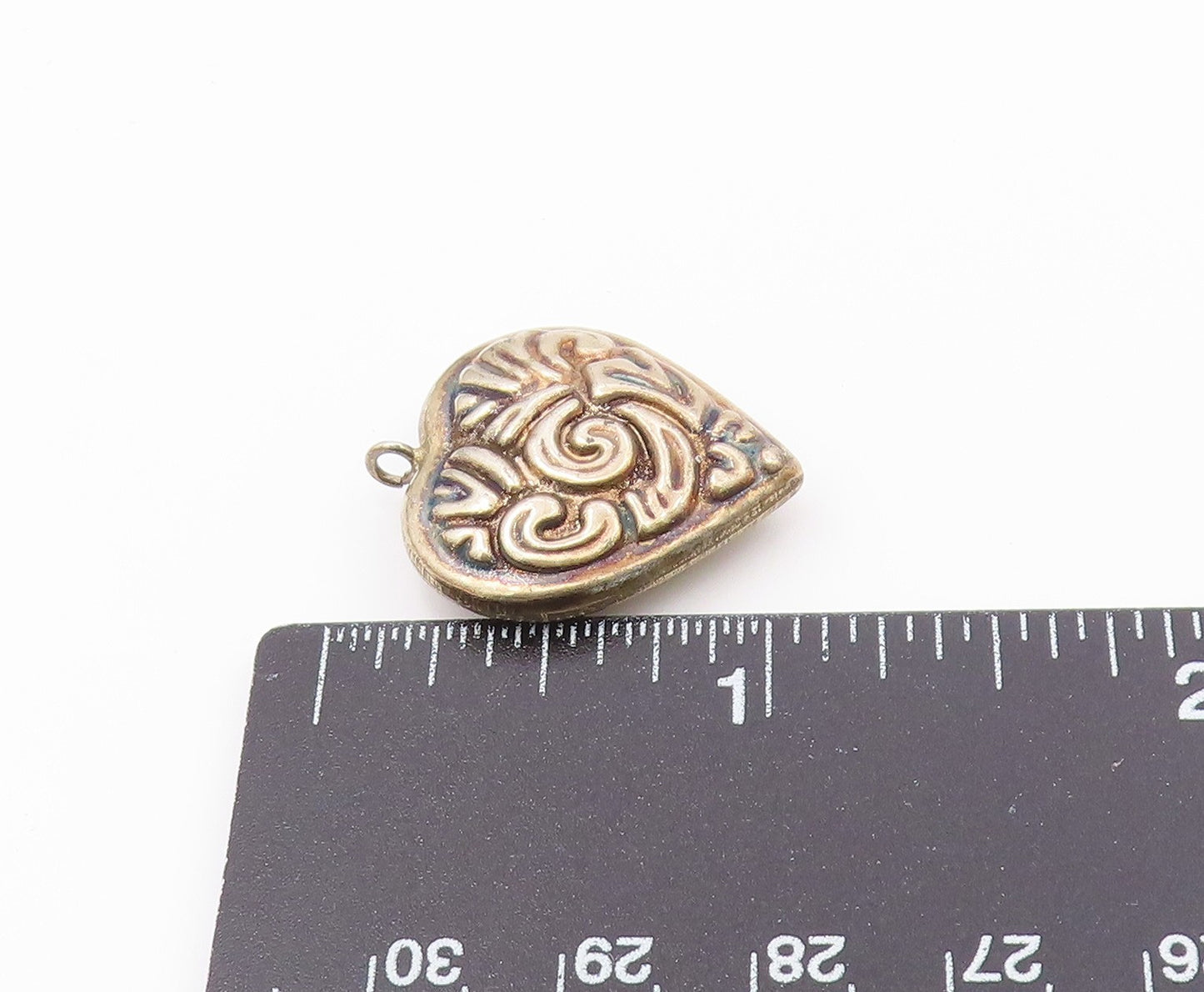 925 Sterling Silver  Vintage Hollow Patterned Love Heart Pendant  PT17357