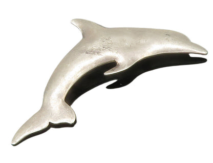 INTERNATIONAL 925 Sterling Silver Vintage Leaping Dolphin Brooch Pin BP5501