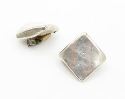 BAT AMI ISRAEL 925 Silver  Vintage Modernist Non Pierce Drop Earrings  EG7112